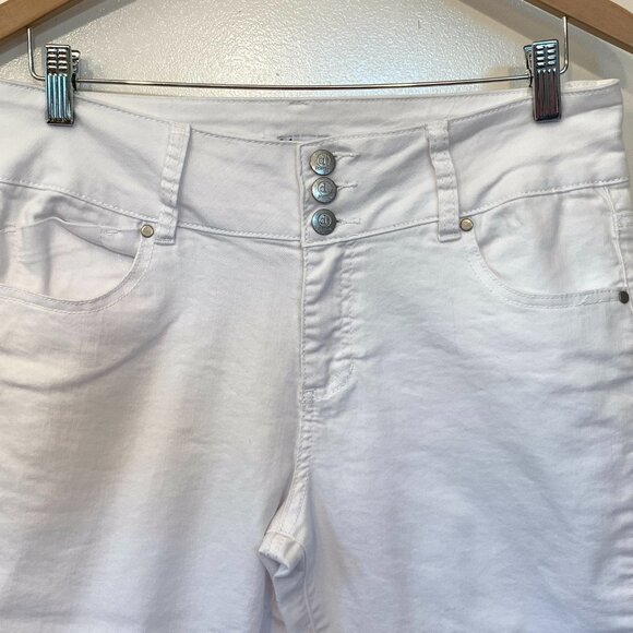 D Jeans White Denim Capri Cropped Jeans Sz 10 - Picture 2 of 5